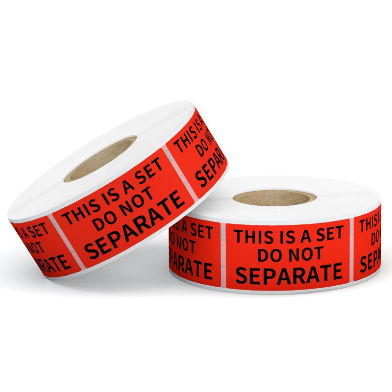Anylabel 1" x 2" This is a Set Do Not Separate Stickers, Fluorescent Red Packing Labels for Shipping Bundle Sets and Multi-Pack Products Permanent Adhesive (2 Rolls, Total 1000 Labels) - Image 1
